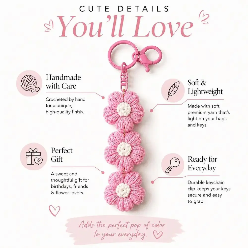 Bloom & Go Crochet Daisy Charm